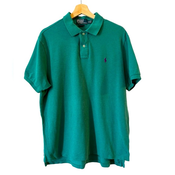 Polo Ralph Lauren Mens Polo Shirt‎ Green Short Sleeve Custom Fit Size XL - Picture 1 of 2